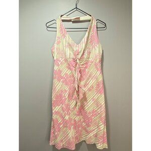 Vintage Gap Pink Floral Empire V-neck Halter Dress Women's Size 6